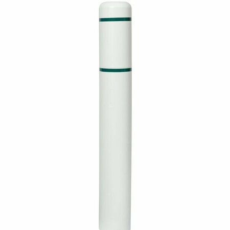 INNOPLAST BollardGard 7 1/8'' x 72'' White Bollard Cover with Green Reflective Stripes BC772W-GRN 269BC772WGRN